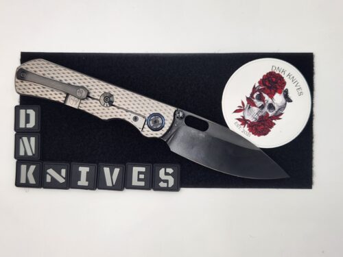 Kunwu × MC Knife Excalibur Reverse Tux Folding Knife – VANAX Satin DLC Blade, Beadblasted Titanium Handle – Pre-Owned
