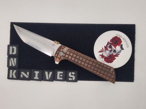 North Mountain Blade Chop 2 Button Lock Folding Knife – SLD-Magic Blade, Copper Grid Handle – Pre-Owned