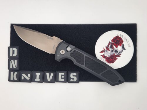 Pro-Tech Rockeye PVK Exclusive Automatic Knife – CPM 3V Grey DLC Drop Point Blade, Textured Handle – Pre-Owned