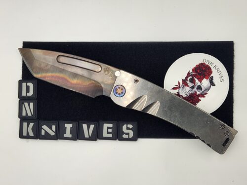 Medford Knife & Tool Marauder Folding Knife – S35VN Vulcan Tanto Blade, Tumbled Titanium Handle – Pre-Owned