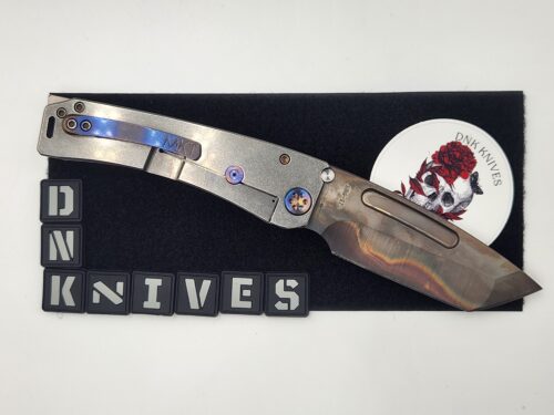 Medford Knife & Tool Marauder Folding Knife – S35VN Vulcan Tanto Blade, Tumbled Titanium Handle – Pre-Owned