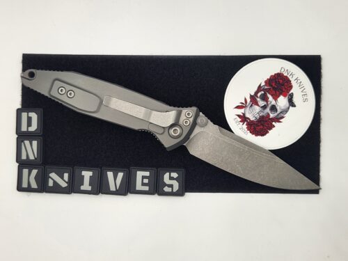 Microtech SOCOM Elite Manual Folding Knife – M390MK Apocalyptic Clip Point Blade, Natural Grey Handle – Pre-Owned