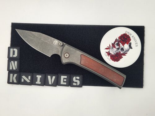Chaves Knives Scapegoat Black Label Integral Folding Knife – CPM 3V Tumbled PVD Blade, Tumbled Titanium Handle, Dirty Steve Magnetic Micarta Inlay – Pre-Owned