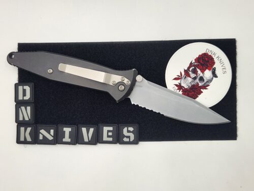 Microtech Vintage SOCOM M/A Manual Folding Knife – 154CM Bead Blasted Partially Serrated Clip Point Blade, 10/1998 – Pre-Owned