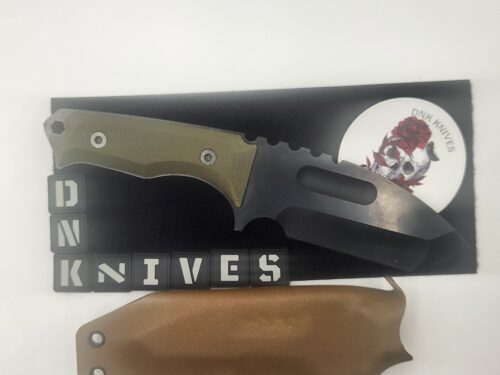 Medford Knife & Tool Emperor Fixed Blade Knife – S45VN Old School Tumbled Blade, OD Green G10 Handle – Pre-Owned