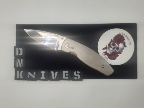 Three Rivers Manufacturing (TRM) Neutron 2 Titanium Folding Knife – Mike Irie Compound Ground Mirror-Polished CPM 154 Blade, Pinstripe Titanium Handle