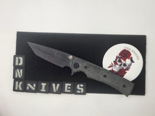 Chaves Knives Liberation Street Folding Knife – Black PVD Elmax Tanto Blade, Black Micarta Handle – Pre-Owned