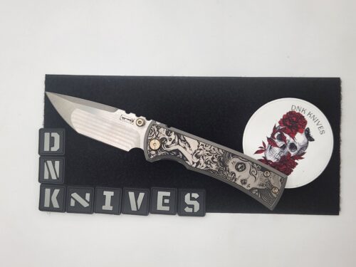 Chaves Knives Ultramar Folding Knife – M390 Satin Blade, Titanium handle , Sugar Skull Engraving