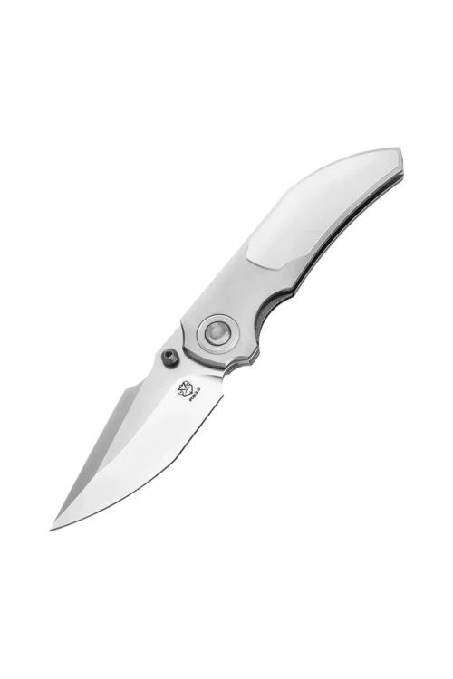 Poikilo Blade CK-Casque STD PSW WHT 1P Folding Knife – 3.30″ M398 Tanto Blade, Pearlescent Stonewash & White Titanium Handle