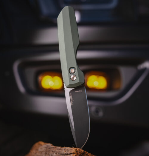 Pro-Tech × Vero Synapse 2 BSW26.VERO.1 Automatic Knife, Two-Tone DLC/Satin MagnaMax Spear Point & Solid Green Aluminum — Blade Show West 2026