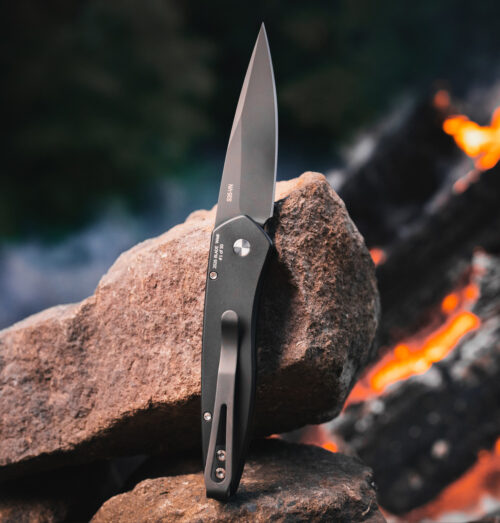 Pro-Tech Newport BSW26.Newport.1 Automatic Knife, DLC Black S35VN Drop Point & Solid Black Aluminum — Blade Show West 2026
