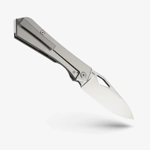 Flytanium Theory FLY-1481S Folding Knife – 3.5″ CPM 20CV Satin Drop Point Blade, Titanium Handle