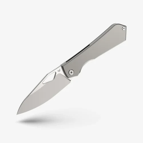 Flytanium Theory FLY-1481S Folding Knife – 3.5″ CPM 20CV Satin Drop Point Blade, Titanium Handle