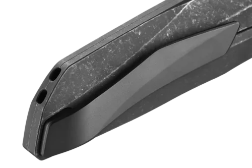 Poikilo Blade VK-Flow Standard Folding Knife – 3.53″ M398 Dark Stonewashed Drop Point Blade, Titanium Handle